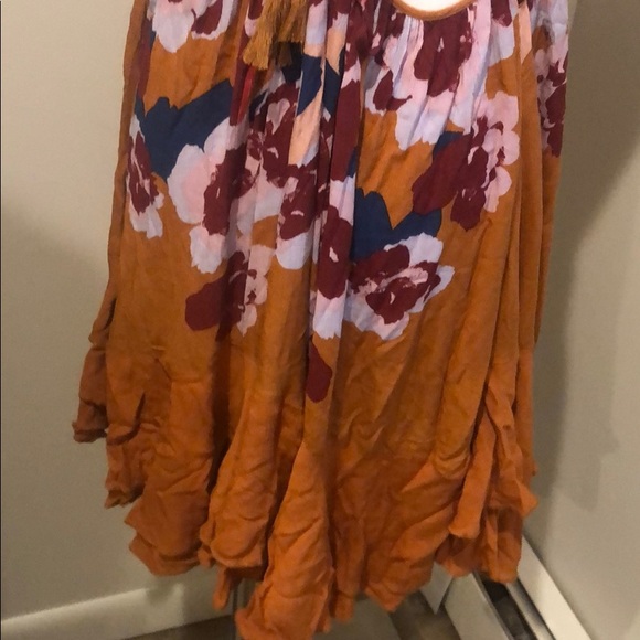 Free People Boho orange Sweet Lucy flowy dress NEW - Picture 6 of 7